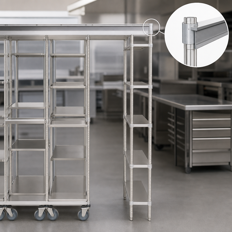 Product image #3 for Metro TOP-TRACK Super Erecta & Super Adjustable Top-Track Stationary End Unit Kit, 21 Inch Wide, 86 Inch Posts
