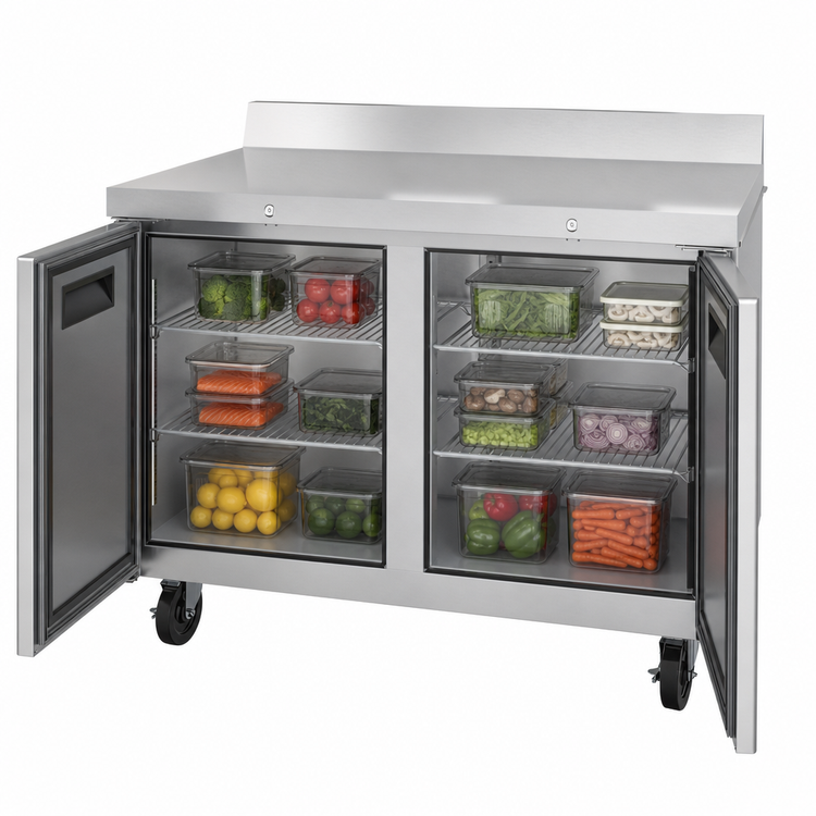 Product image #3 for Hoshizaki Steelheart WF48B-01 48-Inch Two-Section Worktop Freezer with Solid Doors and Cylinder Lock