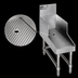 Thumbnail image #3 for Spec-Bar 24-Inch Freestanding Recessed Workboard with Perforated Stainless Steel Insert and Drain