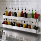 Thumbnail image #3 for Advance Tabco Special Value Series DT-4-X Double-Tier Stainless Steel Speed Rail, 48-Inch, 24-26 Bottle, Keyhole Mount