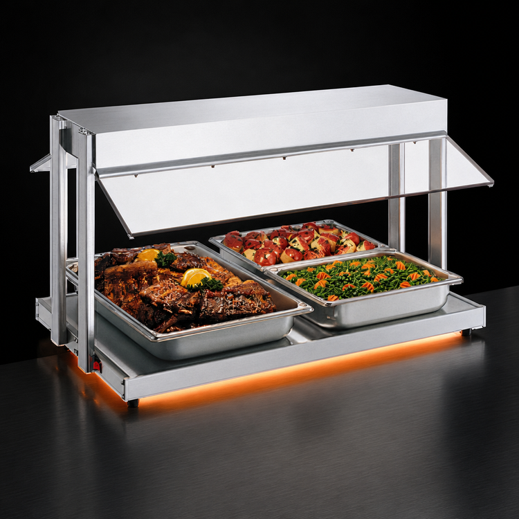 Product image #3 for Hatco Glo-Ray GRBW-48 48-Inch Countertop Buffet Warmer with Heated Base and Sneeze Guards