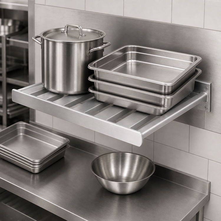 Product image #3 for New Age H.D. Series Cantilever Aluminum Shelf, 48 in. W x 18 in. D, 900 lb. Capacity