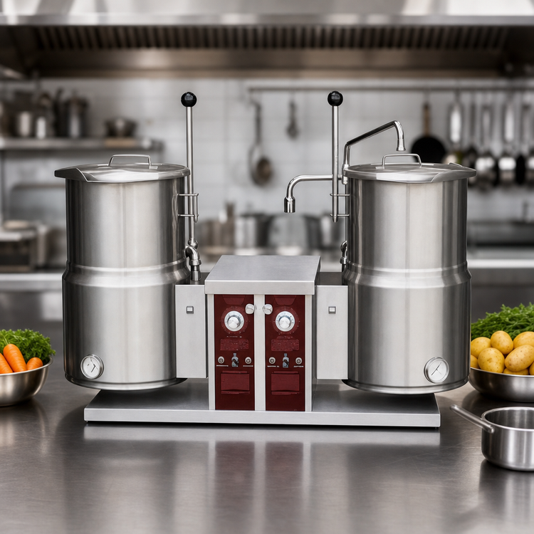 Product image #3 for Crown EC-6TW-2 Countertop Twin 6-Gallon Electric Tilting Kettle