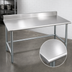 Thumbnail image #3 for Eagle Group Budget Series 72-Inch x 36-Inch Work Table with 4-1/2-Inch Backsplash, 430 Stainless Steel Top and Galvanized Tubular Base