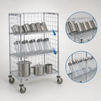 Thumbnail image #3 for Metro Super Erecta AST65DC Standard-Duty Slanted Shelf Cart & Truck, 60 x 24 x 59 Inches, 3 Shelves