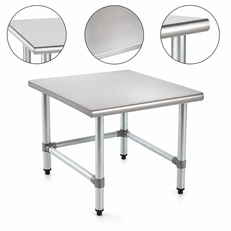 Product image #3 for Eagle Group 30-Inch x 30-Inch Stationary Mixer Stand with Stainless Steel Top and Galvanized Tubular Base