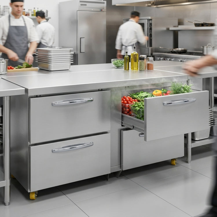 Product image #2 for Continental Refrigerator DF60N-U-D Designer Line 60" Two-Section Undercounter Freezer with Drawers