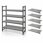 Thumbnail image #3 for Cambro Camshelving® Basics Plus CBSK2148S5580 5-Shelf Solid Polymer Shelving Kit, 21" D x 48" W, Brushed Graphite
