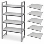 Thumbnail image #3 for Cambro Camshelving® Elements EXSK2436S5480 5-Shelf Universal Solid Polymer Shelf Kit, 24 x 36 Inches, Speckled Gray