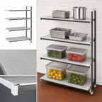 Thumbnail image #3 for Cambro Camshelving® Elements EXA244872S4480 Polymer Shelving Add-On Unit, 24 x 48 x 72 in, 4 Solid Shelves, Speckled Gray