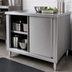 Thumbnail image #3 for 72-Inch Stainless Steel Cabinet Base Work Table with Sliding Doors