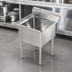 Thumbnail image #3 for 25-Inch 1-Compartment Stainless Steel Freestanding Sink with 14-Inch Deep Basin, Legs, and Backsplash