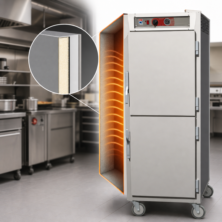Product image #3 for Metro C5 6 Series Mobile Full-Height Insulated Heated Holding Cabinet with Solid Dutch Doors, 34 Full-Size Pan Capacity