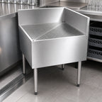 Thumbnail image #4 for Perlick Corporation Top Shelf TSF90D-I 24 x 24 Inch Stainless Steel Freestanding Underbar Inside Corner Drainboard with Glass Rack Inserts