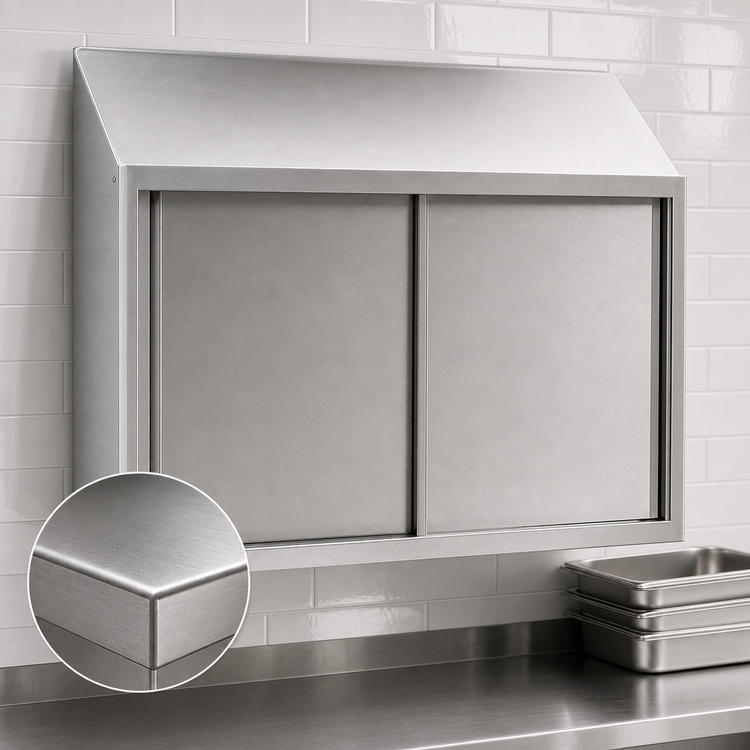Product image #3 for Eagle Group 36-Inch Wall-Mounted Stainless Steel Cabinet with Sliding Doors