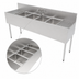 Thumbnail image #4 for Perlick TS Series 72-Inch Four-Compartment Underbar Multi-Tank Sink Unit with 6-Inch Backsplash and Dual Drainboards