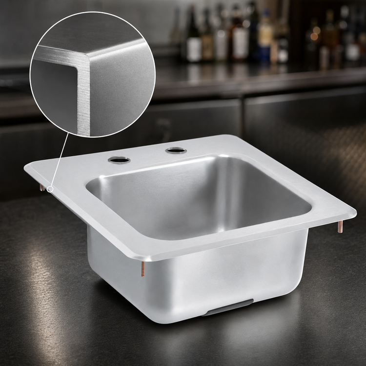 Product image #3 for Vollrath 155-4 Drop-In Self-Rimming Underbar Sink with 11 x 10 Inch Bowl