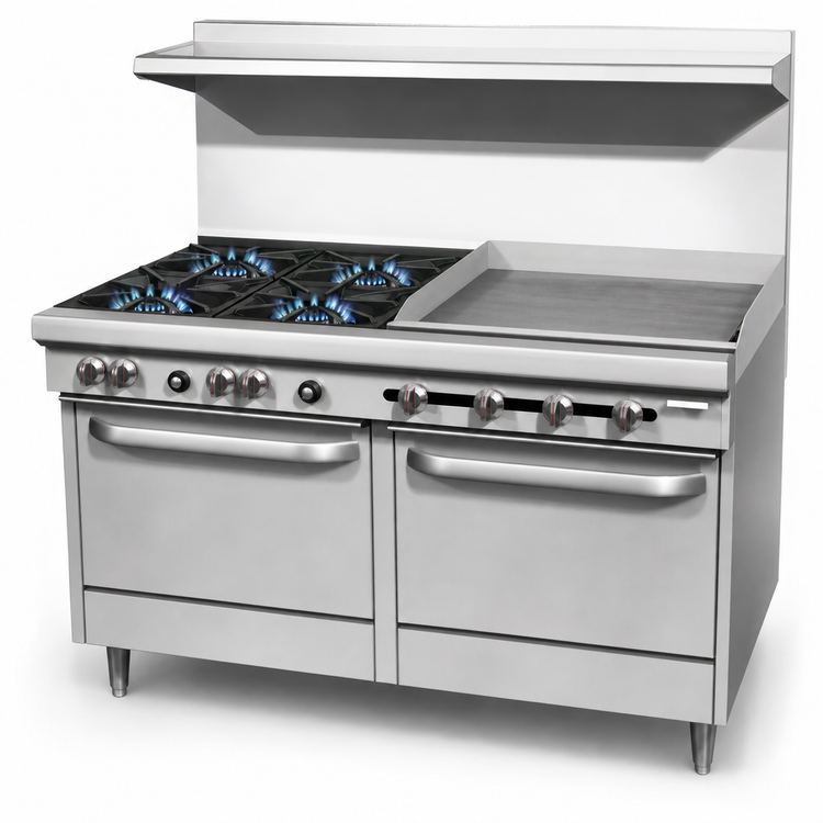 Product image #3 for Southbend S-Series 60-Inch Gas Restaurant Range with 6 Open Burners, 24-Inch Griddle, and 2 Cabinet Bases