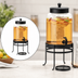 Thumbnail image #4 for Cal-Mil SoHo 2 Gallon Glass Beverage Dispenser with Black Frame, Ice Chamber, Spigot and Drip Tray