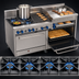 Thumbnail image #3 for Comstock-Castle 72-Inch Stainless Steel Commercial Gas Range with 4 Open Burners, 30-Inch Raised Griddle, 18-Inch Char-Broiler, and 2 Ovens