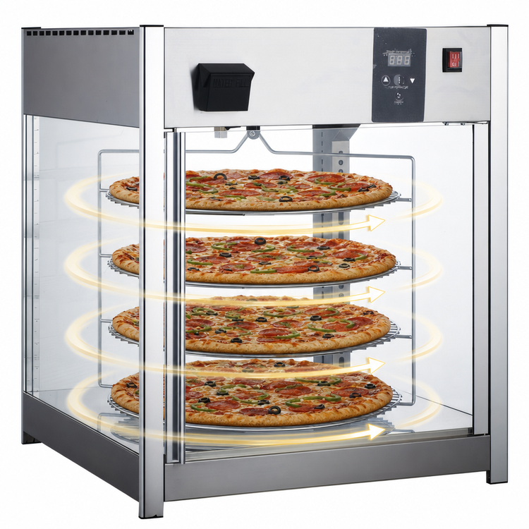 Product image #4 for BakeMax Titan Series Countertop Full-Service Pizza Warmer Display Case for 18-Inch Pizzas