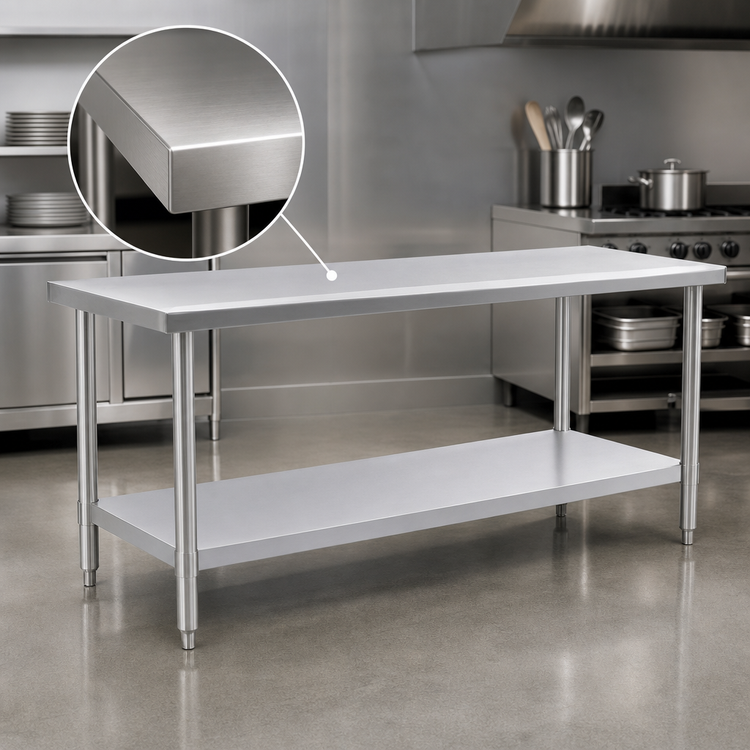 Product image #3 for Spec-Master Marine Series Stainless Steel Work Table with Adjustable Undershelf, 60 x 30 Inches