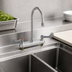 Thumbnail image #3 for T&S Brass B-1120-135X-WH4 Deck-Mount Workboard Faucet, 8-Inch Centers, 8-13/16-Inch Swivel Gooseneck, Wrist Handles