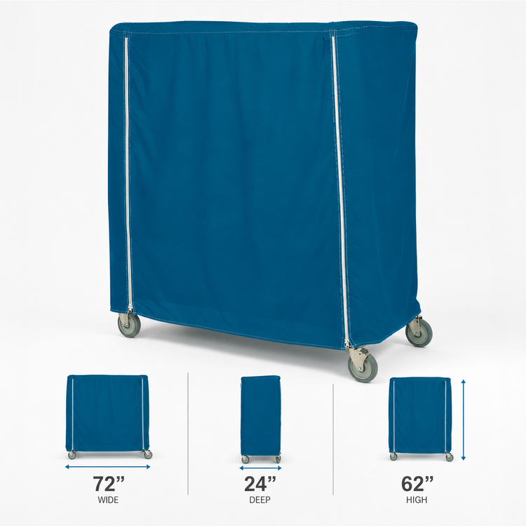 Product image #3 for Metro Queen Mary & Banquet Cart Cover, 72 x 24 x 62 Inch, Uncoated Nylon, Mariner Blue
