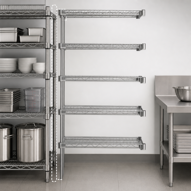 Product image #3 for Eagle Group 5-Tier 24"W x 24"D x 86"H Add-On Wire Shelving Unit, Stainless Steel Finish