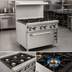 Thumbnail image #3 for Comstock-Castle CCR6-C 36-Inch Restaurant Gas Range with 6 Open Burners and Convection Oven