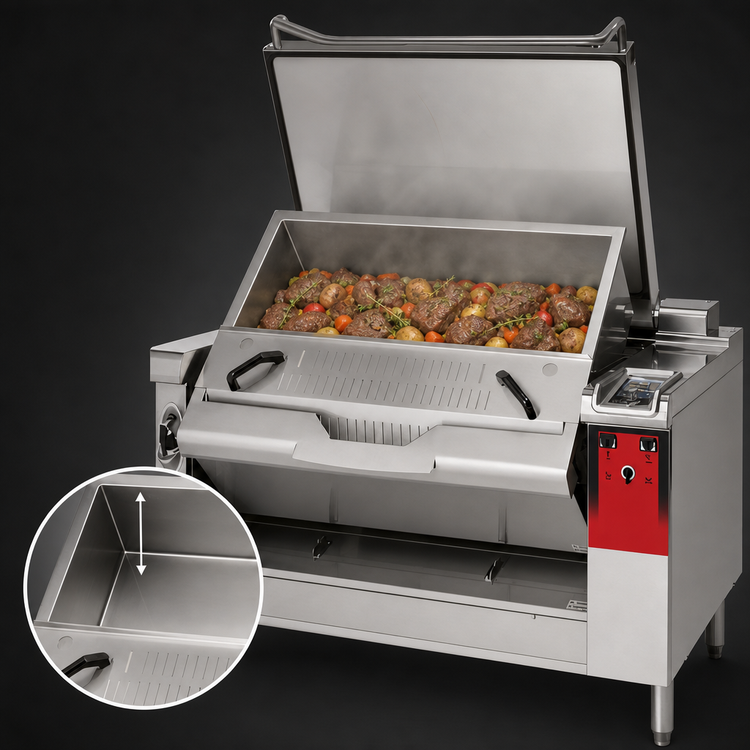 Product image #4 for Vulcan PreciPan Multifunction Electric Tilting Braising Pan, 40-Gallon Usable Capacity, Open Frame, 240V, 3-Phase