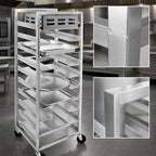 Thumbnail image #3 for Channel Manufacturing UR-11 Mobile All-Welded Aluminum Universal Rack, 11-Pan Capacity, 5-Inch Fixed Spacing, 5-Inch Swivel Casters