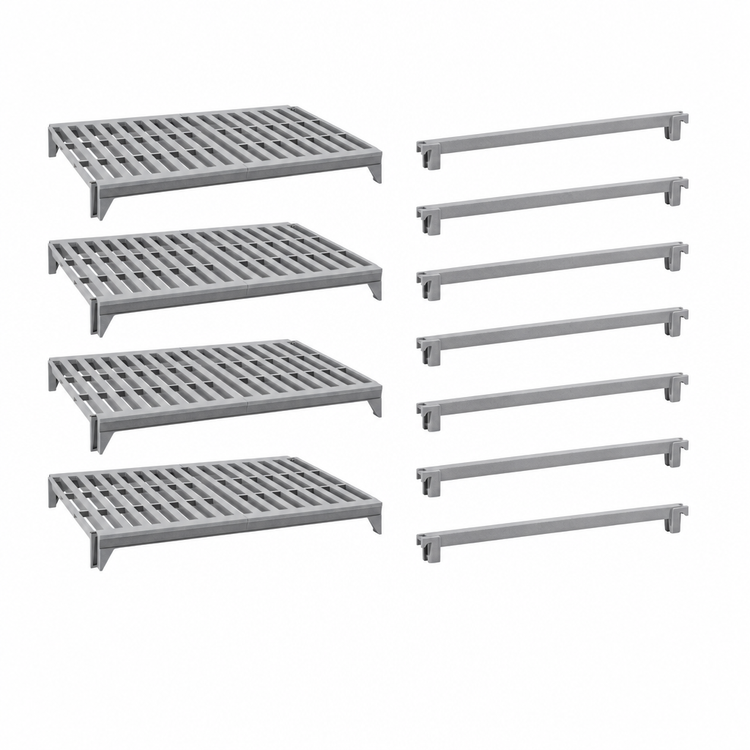 Product image #4 for Cambro Camshelving Premium 4-Shelf Vented Shelf Kit, 21 x 30 Inches, Speckled Gray