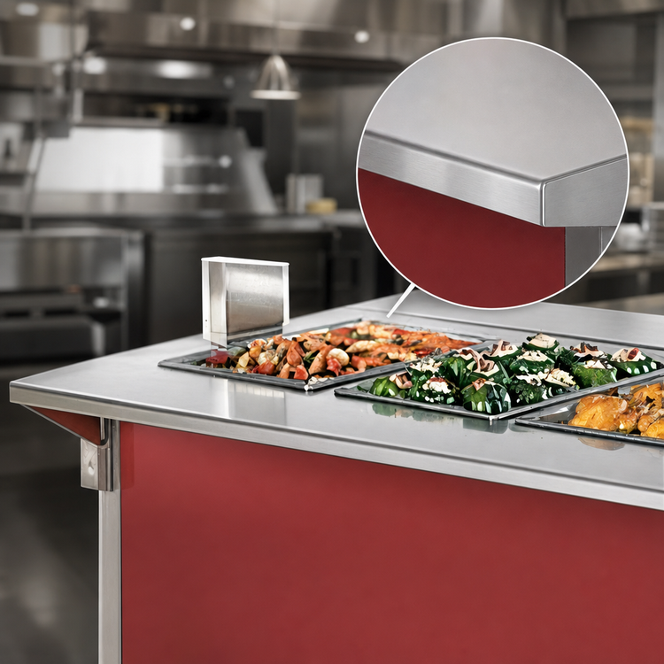 Product image #3 for Vollrath 4-Series Signature Server Stainless Steel Customer-Side Countertop Plate Rest, 46 x 7 Inches