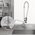 Thumbnail image #4 for T&S Brass Single Hole Deck Mount Mixing Faucet with 12-Inch Swing Nozzle, Spray Valve, and Overhead Spring