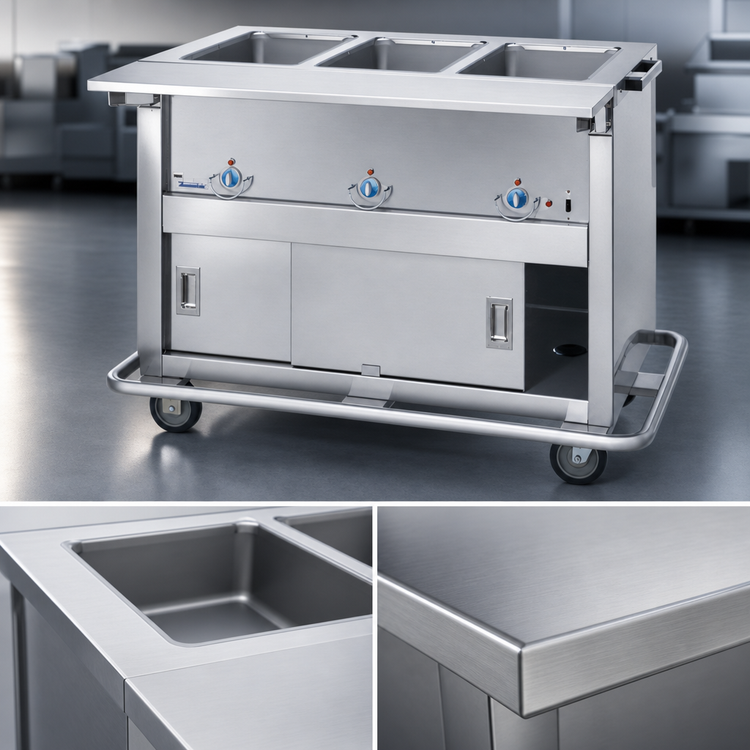 Product image #3 for Thurmaduke EP-4-CBPG 60-Inch 4-Well Portable Electric Hot Food Steamtable with Painted Body