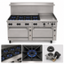 Thumbnail image #3 for Vulcan Endurance 72-Inch Gas Restaurant Range with 8 Open Burners, 24-Inch Griddle, Standard Oven and Convection Oven