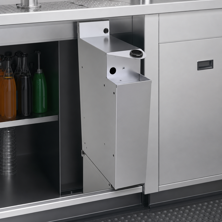 Product image #4 for Glastender Extra Deep Underbar Soda Gun Holder, 6-Inch Wide x 19-Inch Deep x 25-Inch High, Stainless Steel