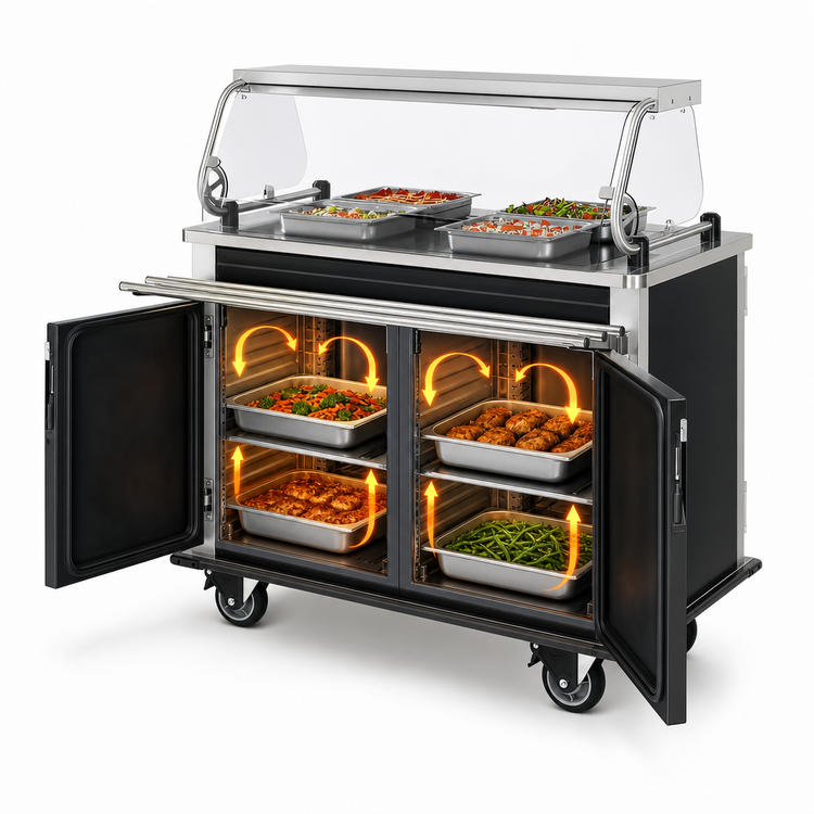 Product image #3 for Dinex MealtimeXpress DXCMTXHH Mobile Heated Delivery Cart