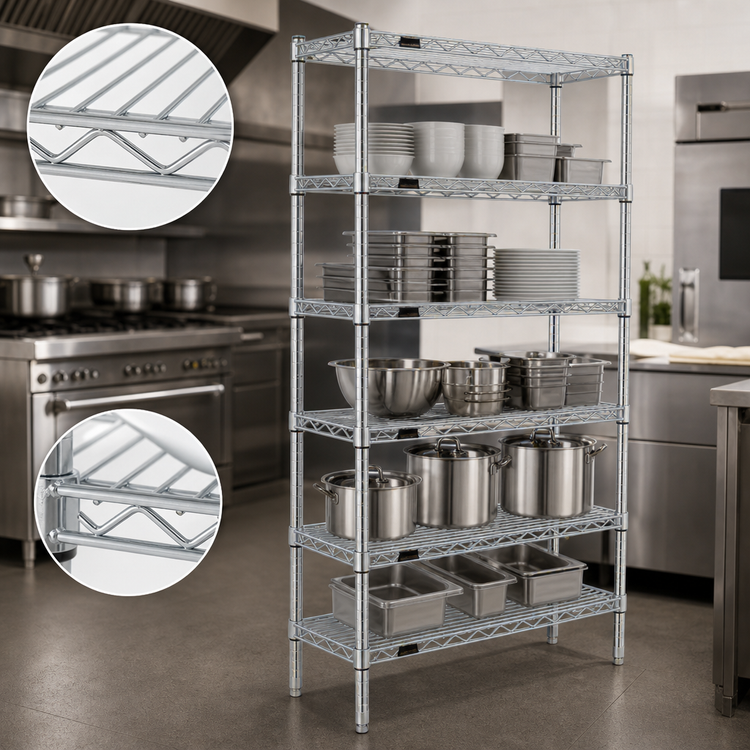 Product image #3 for EAGLEbrite 5-Tier Stationary Wire Shelving Starter Unit, 36 x 24 x 74 Inches, Zinc Finish