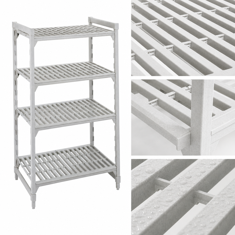 Product image #4 for Camshelving Premium 4-Shelf Vented Stationary Starter Unit, 21 x 36 x 72 Inches, Speckled Gray