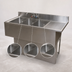 Thumbnail image #4 for 48-Inch Slim-Line 3-Compartment Stainless Steel Underbar Sink with Right Drainboard, Backsplash, and Faucet
