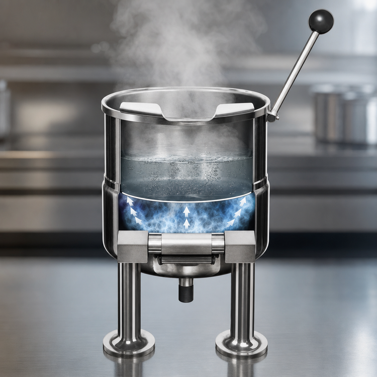 Product image #3 for Groen TDC/3-20 Direct Steam Tabletop Steam Kettle, 20 Quart, 2/3 Jacket, Hand Tilt