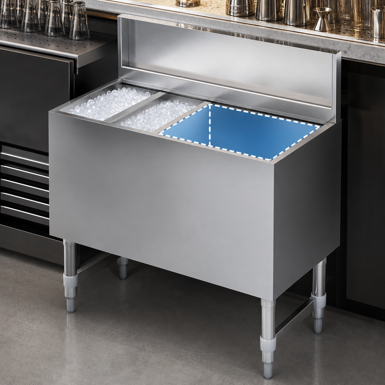 Product image #3 for Sapphire 24-Inch Underbar Ice Bin with 12-Inch Deep Insulated Bin and 7-Circuit Cold Plate