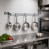 Thumbnail image #3 for Eagle Group 60 Inch Aluminum Wall Mount Single-Bar Pot Rack with 5 Double-Prong Hooks