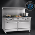 Thumbnail image #3 for Southbend Ultimate 60-Inch Gas Restaurant Range with 4 Pyromax Burners, 24-Inch Griddle and 2 Convection Ovens