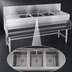 Thumbnail image #3 for Eagle Group Spec-Bar 3-Compartment Underbar Sink Unit with Left & Right Drainboards, 72 x 24 x 37 Inches