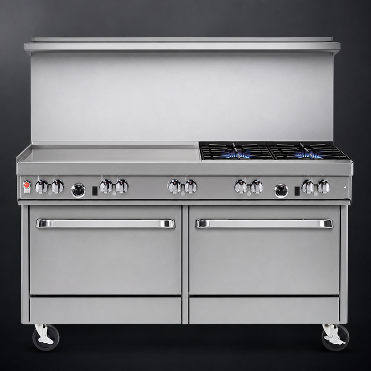 Product image #3 for Southbend Ultimate 60-Inch Gas Restaurant Range with 2 Open Burners, 48-Inch Griddle, and 2 Standard Ovens