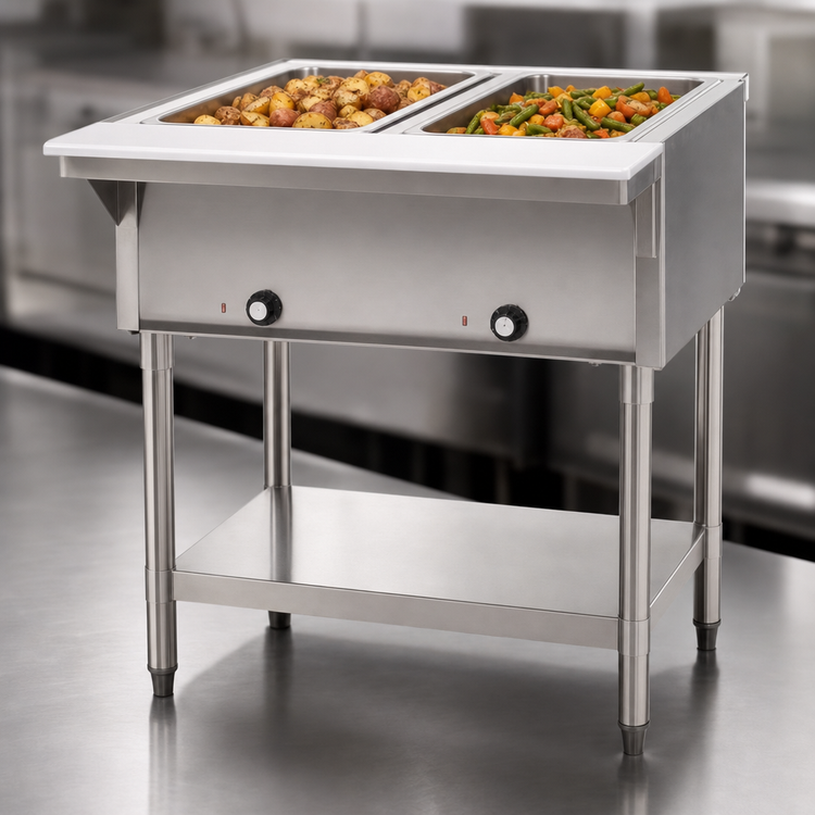 Product image #3 for Eagle Group SDHT2-208 33-Inch Wide Electric Open-Base Hot Food Table, 2 Dry Wells, Stainless Steel, 208V
