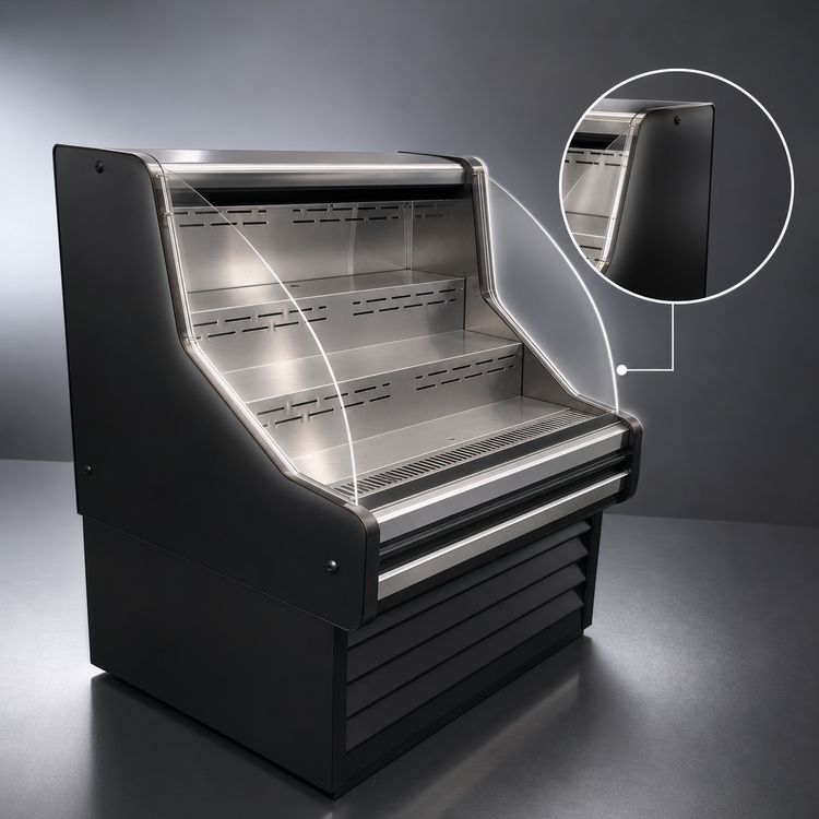 Product image #3 for Howard-McCray 35E Series Curved Self-Contained Open Merchandiser, 51-Inch, Black, 115V
